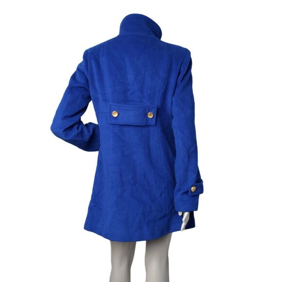 Marciano Wool Angora Peacoat Jacket Coat Military Winter Warm Coat Royal Blue - Picture 2 of 16